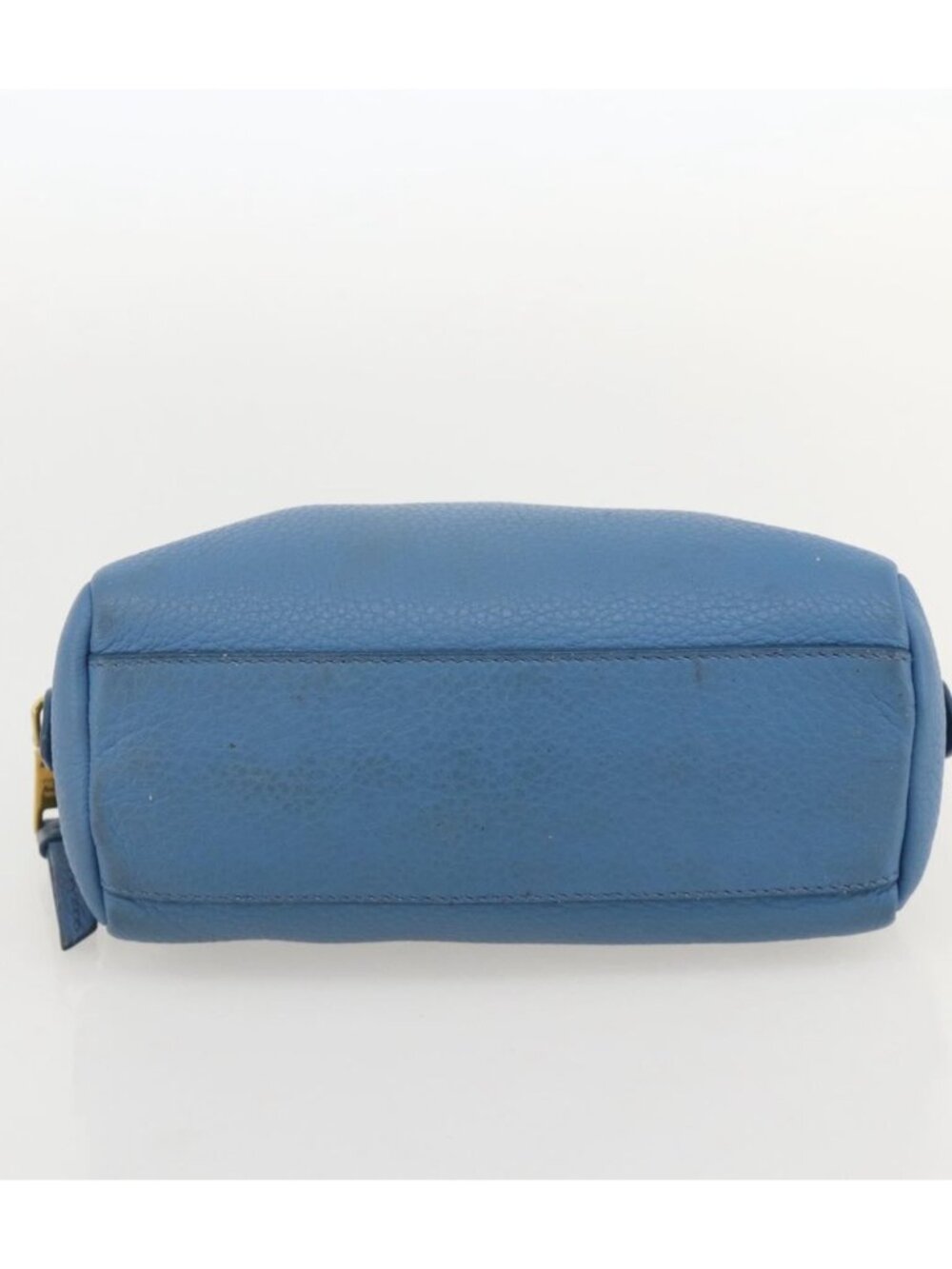 PRADA Pouch Leather Blue Gold - Picture 6 of 16